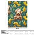 thumbnail image 4 of WERPE Monkey Throw Blanket Green Cute Soft Fuzzy Fleece Lightweight Funny Monkeys Banana Blankets Gifts for Kids or Adult 50x60In Sofa Couch Room and Bed Chiristmas Decor All Seasons White, 4 of 6