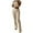 Beige, variant on Fgnfyis Women's 2 Piece Casual Group Folding Bell Bottom Group Short Sleeved Short Version Blouse Casual Clothing Sets Pants Sets for Women Women's Trousers Suit Beige S