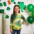 thumbnail image 2 of Tauxra Chandail de la Saint-Patrick pour Adultes, T-Shirt à Manches 3/4 Imprimé Col Rond, T-Shirt Graphique Trèfle Décontracté à Manches Longues pour Activités Festives, 2 of 6