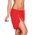 thumbnail image 3 of Women's Short Sarongs Cover Ups Sheer Bikini Wraps for Swimwear Red One Size, 3 of 3