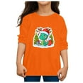 thumbnail image 4 of XEGLSBU Boys Long Sleeve Shirts 5T Toddler Boys Girls Autumn Long Sleeve Christmas Cartoon Dinosaur Prints T Shirt Tops Orange Size 4-5 Years, 4 of 4