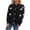 Black, variant on SnZhen Women's Casual Sweater Fashion Women Flower Long Sleeve Deep V- Neck Button Solid Color Cardigan Tops Black L