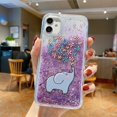 thumbnail image 1 of VIVO X90 X80 Pro V20 SE V17 V15 S1 Y50 Y30 Y15S Y15A Y01 V11 V21E 4G Y73 2021 Flor Elefante Purpurina Movimiento Arena Movediza Silicona Transparente Funda, 1 of 3