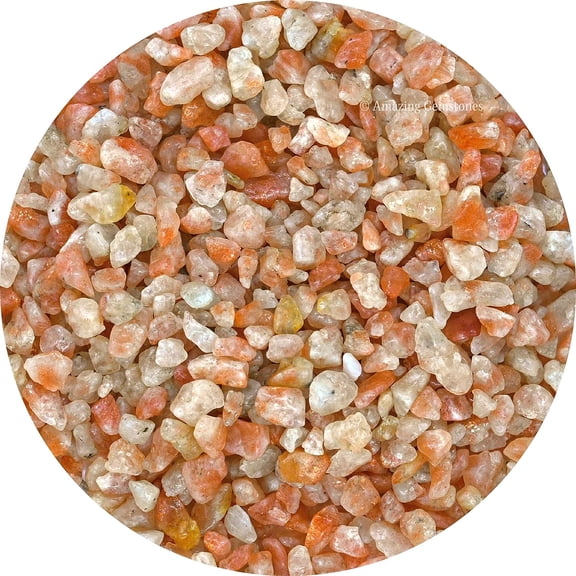 Sunstone Crystal Chips - Healing Crystals Tumbled Chips Gemstone Beads (1LB Bulk)