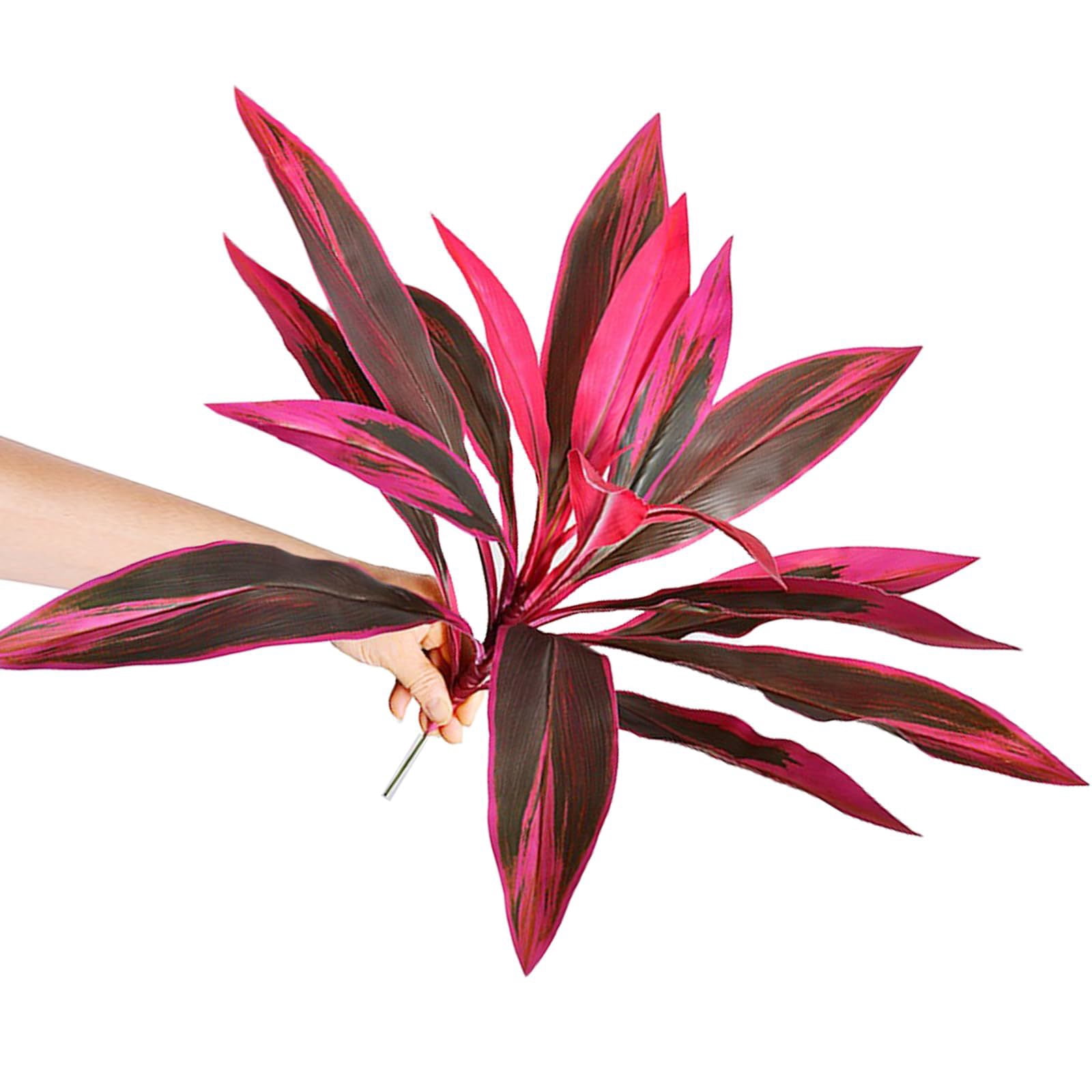 5Pcs Artificial Cordyline Red Plant, Artificial Plants Indoor, Fake Dracaena Plants Indoor Outdoor, 21.65in Realistic Faux Silk Plants for Home Office Decoration