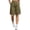 6# Army Green, variant on Bermuda Cargo Denim Shorts for Women Knee Length 6 Pockets Elastic Waist Long Jorts for Summer Casual Pink 2XL