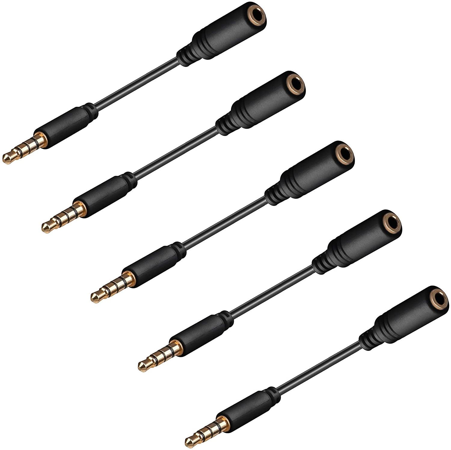 Headphone Jack Adapter Converter, 5-Pack Ancable 3.5mm Male to Female Slim Headphone Jack 