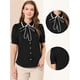 thumbnail image 2 of Blusa de Trabajo Allegra K con Cuello Abullonado y Cuello Peter Pan Para Mujer Negro XL, 2 of 5