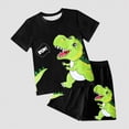 thumbnail image 2 of HCNTES Toddler Boy Outfit Cute Cartoon Dinosaur Print Tee & Shorts 2 Piece Summer Set kid Clothing, 2 of 4