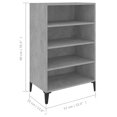 thumbnail image 4 of vidaXL Sideboard Concrete Grey 57x35x90 cm Engineered Wood, 4 of 4