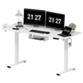 thumbnail image 2 of FunniHomi 60" x 24" Electric Height Adjustable Standing Desk with Hooks, Whole-Piece Desktop Cable Management Tray, and Built-in Power Outlet, Ergonomic Sit-Stand Desk for Home Office(2 Packages), 2 of 10