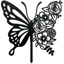 Butterfly Metal Decorative Garden Stakes Butterfly Flowers Garden Outdoor Statues Silhouette Boho Butterfly Stakes Metal Butterfly Garden Statues for Lawn Ornaments Yard Patio Outdoor Garden