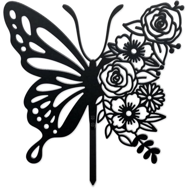 Estacas decorativas de metal con forma de mariposa para jardín, estatuas de mariposas para jardín al aire libre, siluetas bohemias, estacas de mariposa de metal, estatuas de mariposas para jardín.
