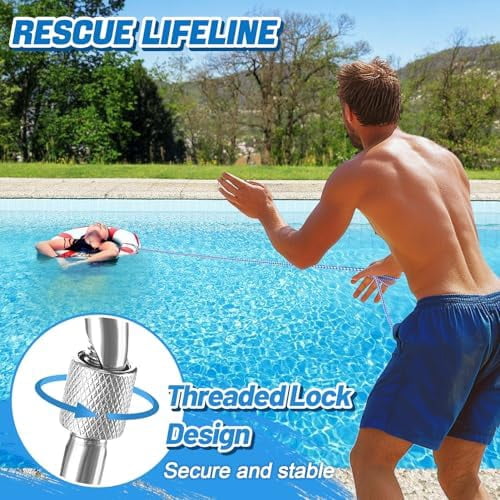 Water Floating Lifesaving Rope - Professional Throwing Pool Life Preserver Rope Line for Swimming Small Kayak Inflatable Boat