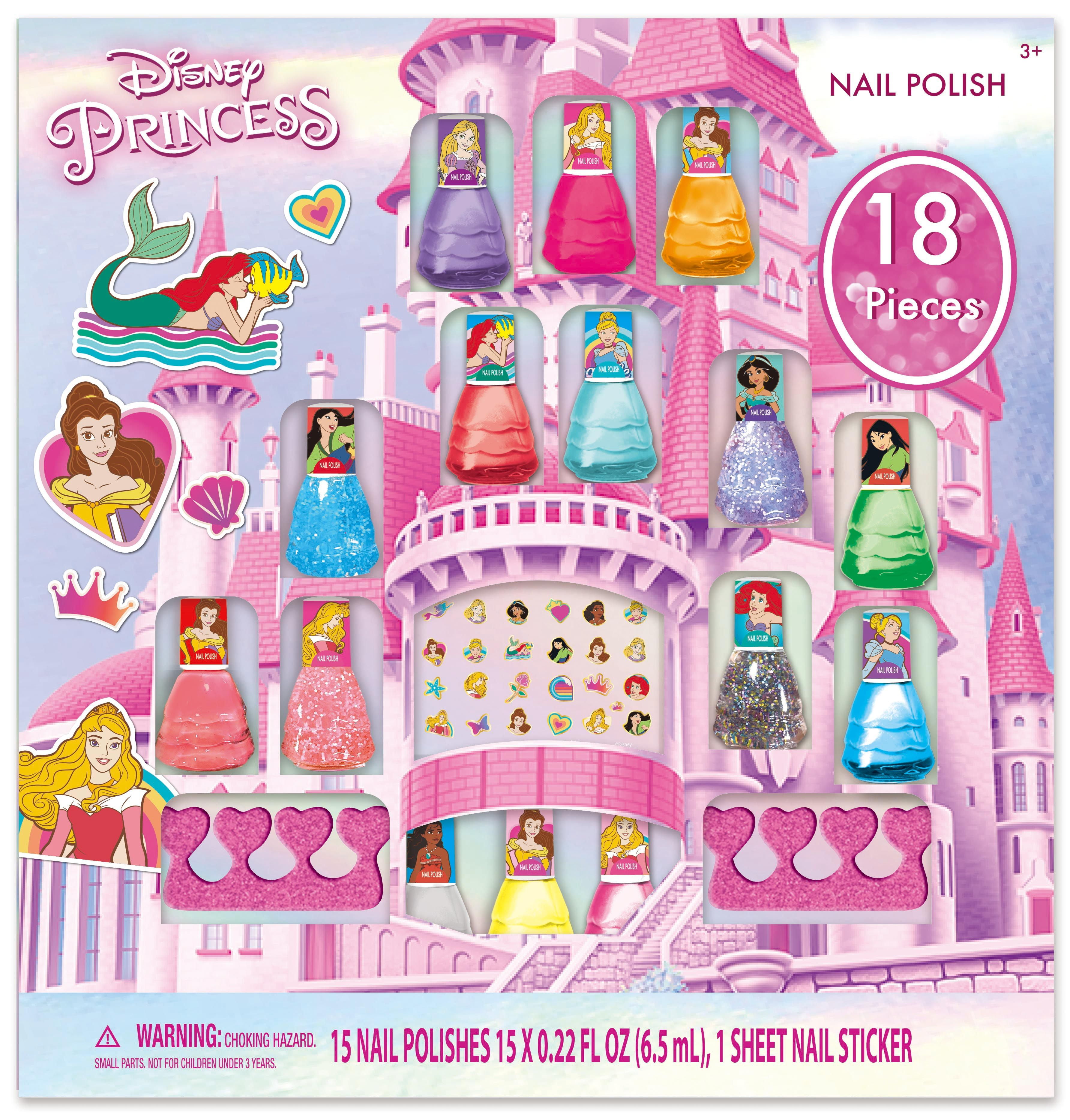 Disney Princess - Townley Girl Peel- Off Nail Polish Activity Set for Girls, Ages 3+