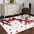 thumbnail image 4 of Red Flowers 3'x5' Washable Rug, Chinese Plum Traditional Ink Painting Non-Slip Area Rugs for Entryway Kitchen Classroom, StainResistant Dorm Throw Carpet, Low Pile Soft Indoor Floor Mat, 4 of 9