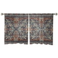 thumbnail image 7 of Sheer Curtains 54 inches Long, Vintage Boho Nostalgic Flower Buds Brown Pattern Light Filtering Sheer Window Curtains Rod Pocket Voile Drapes for Bedroom Living Room, 52"W x 54"L 2 Panels, 7 of 7
