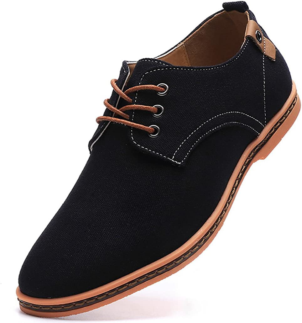 Mens Casual Shoes Canvas Oxfords High Top Leather Shoes Sneakers Fashion New