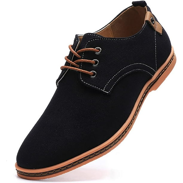 Men's Casual Canvas Oxfords Walking Shoes Sneakers Lace Up Dress Shoes