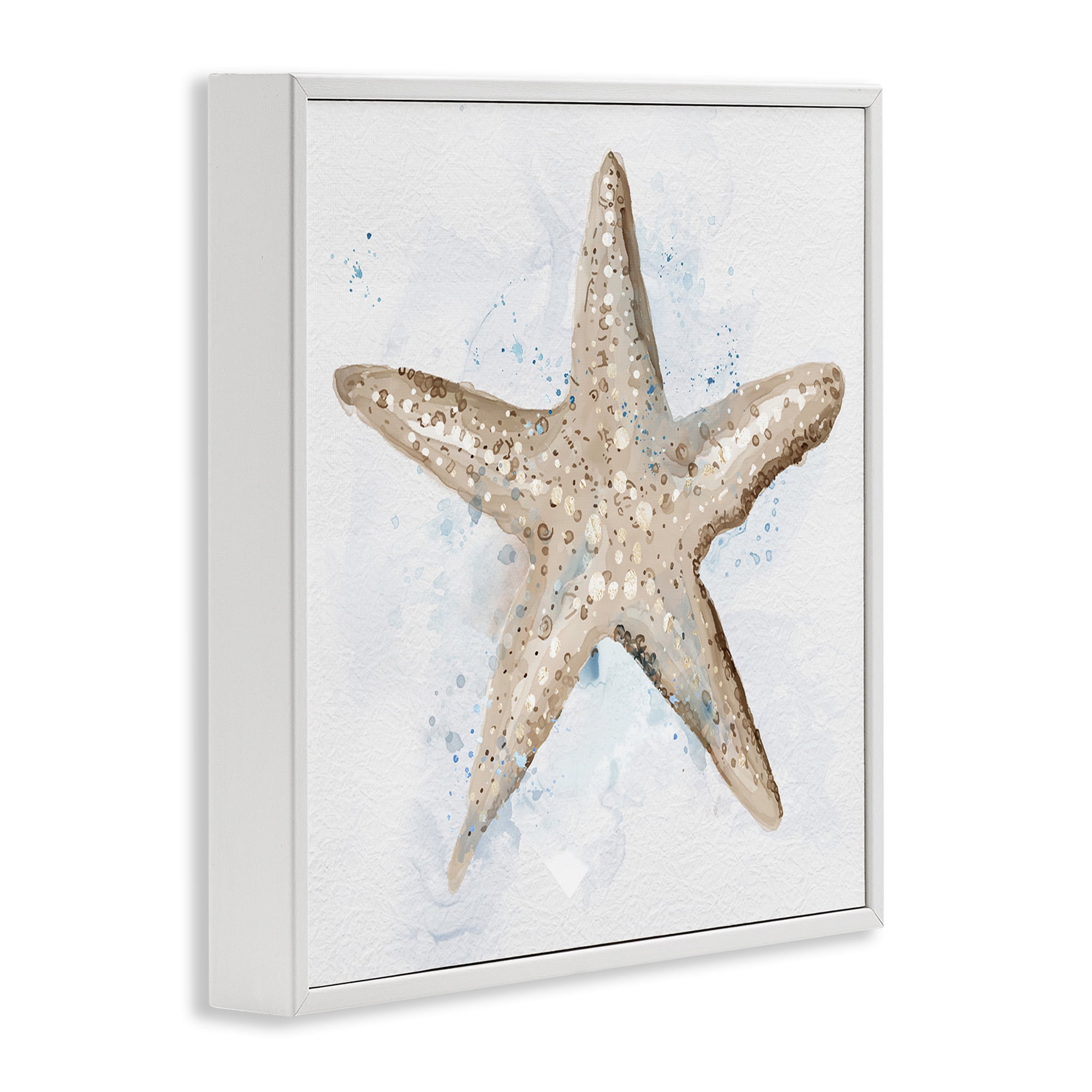 Stupell Industries Bubbly Beige Starfish Animals & Insects Painting White Framed Art Print Wall Art, 12 x 12