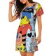 thumbnail image 2 of Fotbe Funny Cats Bata de Dormir para Mujer con Estampado, Camisón de Algodón de Manga Corta, Ropa de Dormir Casual, 2 of 6
