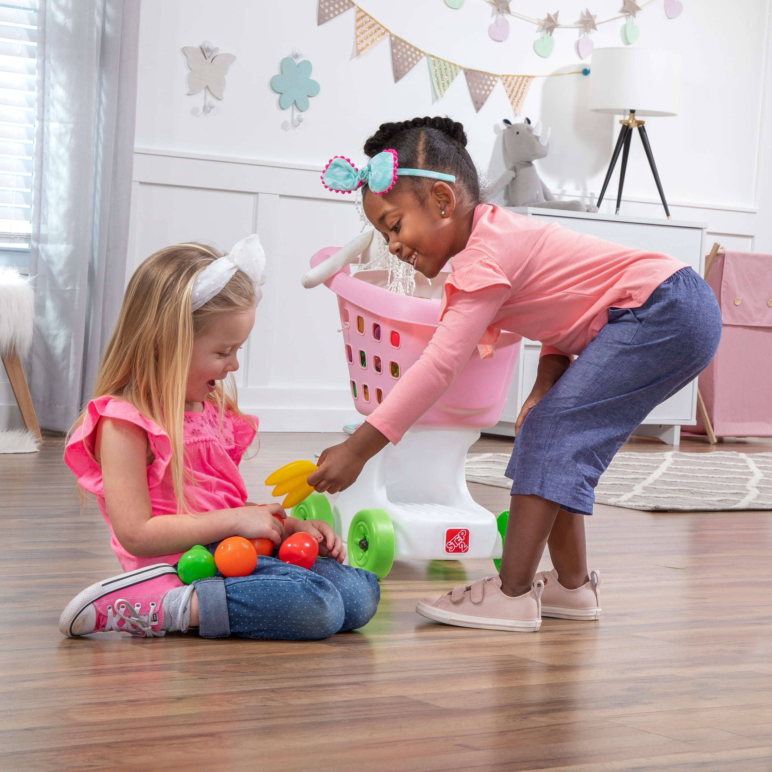 Step2 Little Helper's Pink Toddler Plastic Shopping Cart for Girls