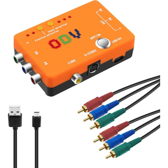 KSRplayer Convertidor ODV-II – Componente/AV/CVBS/S-Video a Componente para Consolas de Videojuegos Retro (No Compatible con Señales RGB)