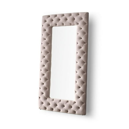 Modrest Legend - Transitional Grey Velvet Floor Mirror