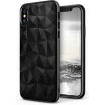 Ringke Air Prism Case Compatible with iPhone X, 3D Geometric Design Slim TPU Cover - Ink Black