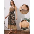 thumbnail image 2 of DARING DIVA Women's Boho Floral Spaghetti Strap A Line Maxi Dresses S Black, 2 of 6