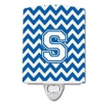 thumbnail image 1 of Carolines Treasures CJ1045-SCNL Letter S Chevron Blue & White Ceramic Night Light, 1 of 1