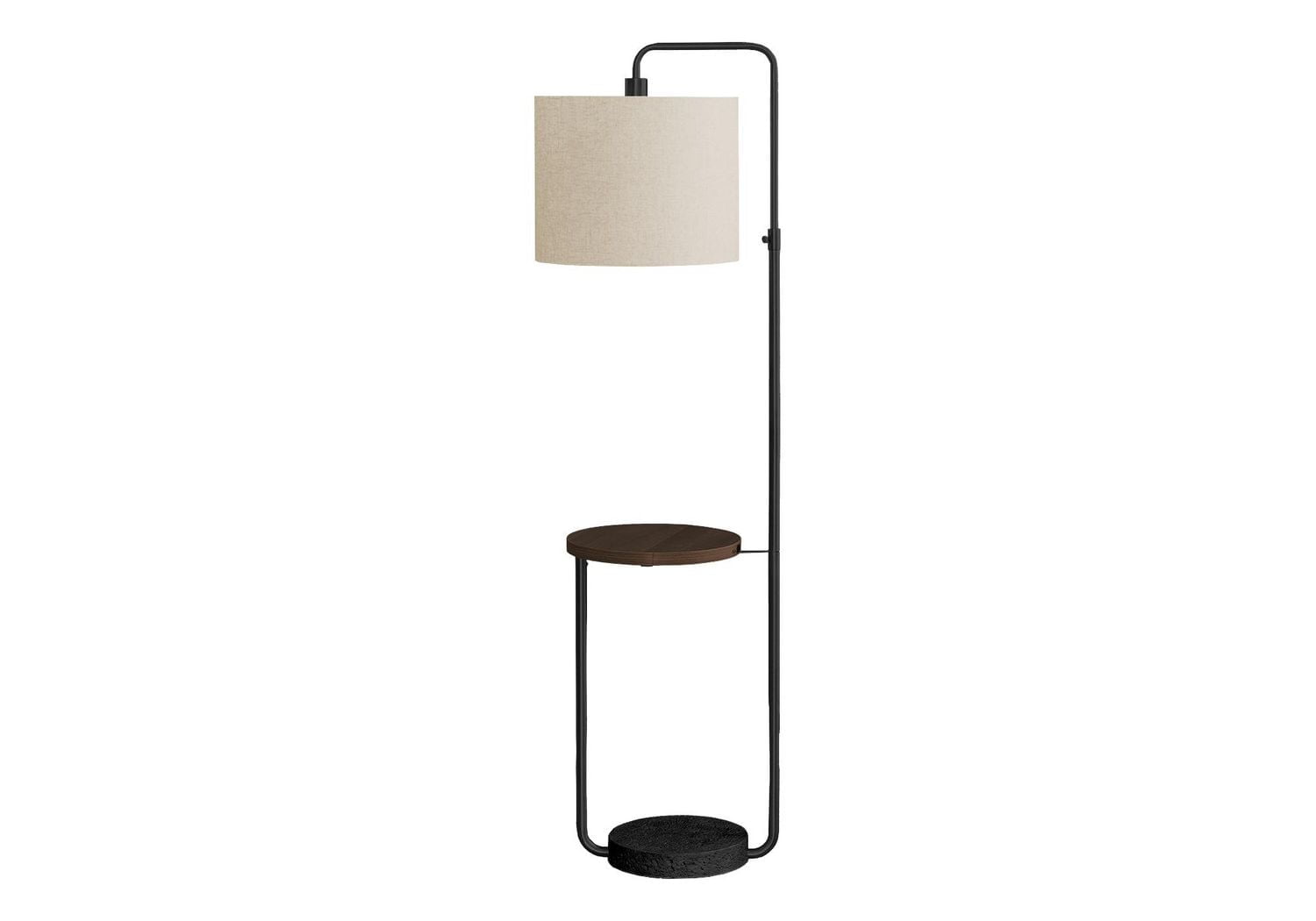 Monarch Specialties  Luminaire, 67"h, Lampadaire, Port Usb Inclus, Métal Noir, Abat-jour Ivoire / Crème, Contemporain