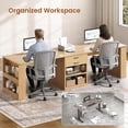 thumbnail image 5 of 90.5" Two Person Office Desk, Long Computer Desk with 2 Drawers and Open Storage, 5 of 8