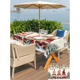 thumbnail image 4 of Outdoor Tablecloth with Umbrella Hole and Zipper, Beige Christmas Rectangle Table Cloth 52x70 Inch Waterproof Tablecloth, Gnomes Xmas Tree Poinsettia Eucalyptus Picnic Table Cover for Patio Camping, 4 of 7