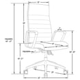 thumbnail image 2 of Pemberly Row Modern High Back Leather Conference Office Chair in Navy Blue, 2 of 14
