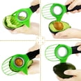 thumbnail image 2 of Cortador de aguacate 3 en 1, herramienta de aguacate con mango de silicona para aguacate, cortador de aguacate sin BPA, cuchillo multifuncional para cortar aguacate Namotu DCF18, 2 of 7