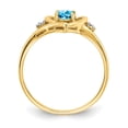 thumbnail image 2 of 14K Yellow Gold Ring Band with Stones (12) December Swiss Blue Topaz Oval Diamond Round, Size 8, 2 of 5