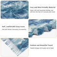 thumbnail image 5 of FORMRS Womens Scarf Winter Soft Long Big Warm Shawls Wrap Tassel Scarves, Blue Watercolor Ocean Waves, 5 of 9