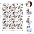 thumbnail image 4 of Bulldog Dog and Footprints Blanket,Comfortable Soft Lamb Wool Throw Blanket,All Season,Warm Lightweight Blankets for Sofa Bed Couch Living Room Chair,30"x40", 4 of 4