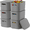 Gray, variant on NTYNTY 6 Pack Small Colorful Plastic Storage Bins with Lids & Handles, 9.84"x 7.09" x 6.3" Stackable Organizer for Crafts & Snacks