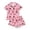Pink, variant on JIAYUE Girl Kids Pajamas Casual Halloween Pattern Printed With Notched Collar Short Sleeve Tops And Shorts For Home Wear Cozy For Lightweight And Breathable Comfort Sleepwear,7-8 Years