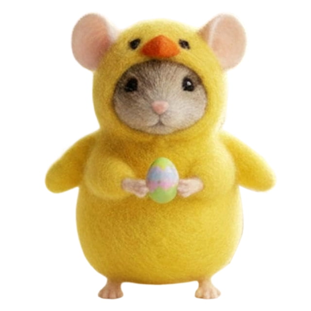 zhangmingg Handmade Bunny Rabbit Animal Figurine Cute Easter Decoration for Home Desktop Ornament and Tiered Tray Display