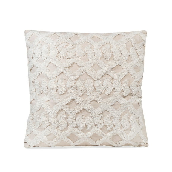 Sol Living Decorative Pillows Throw Pillows Couch Pillows Bedroom Throw Pillows Bed Macrame Decor Boho Pillows Lumbar Pillow Cushion Decorative Sofa Pillows Living Room, 18 x 18 inches, Natural