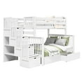 thumbnail image 2 of Bedz King Stairway Bunk Beds Twin over Full with 4 Drawers in the Steps and 2 Under Bed Drawers, White, 2 of 9