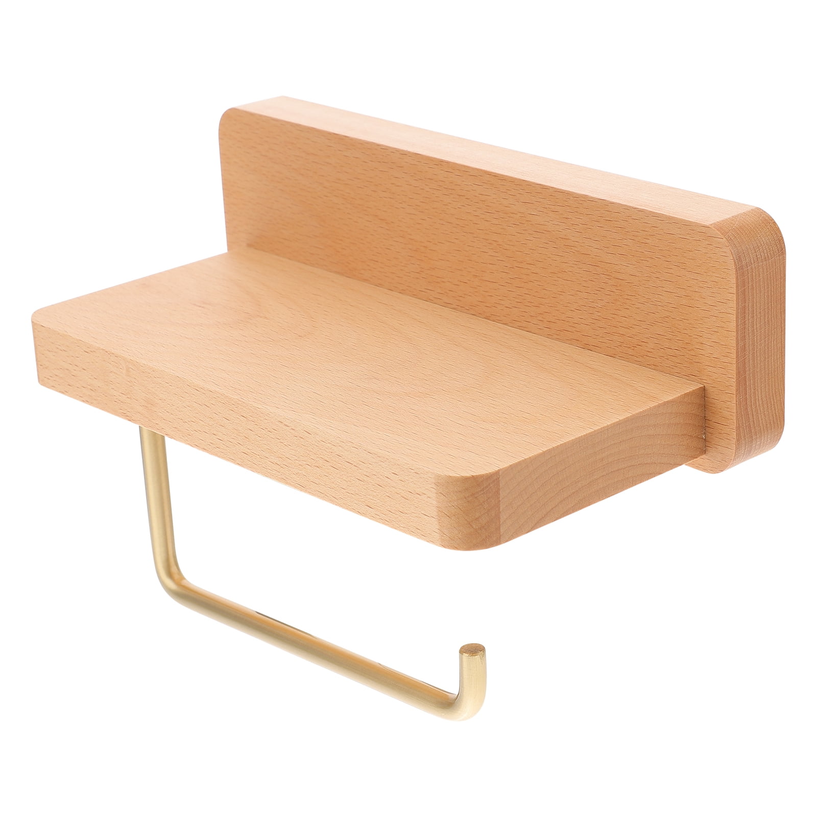 Wooden Paper Towel Holder Wall Mounted Paper Towel Roll Rack with