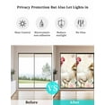 thumbnail image 4 of Window Privacy Film White Retro Rooster Stained Glass Window Film Decorative Sun Block Window Cover Watercolor Animals Eucalyptus Leaves Window Clings Static Adhesive Sticker for Bathroom 17.7"x39.3", 4 of 6