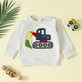 thumbnail image 2 of Zshosam Baby Boy Sweatshirt Crewneck Boy's Color Block Long Sleeve Sweatshirts Crew Neck Patchwork Casual Pullover Tops Size 2T 3T,(Grey 2-3 Years), 2 of 4