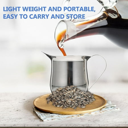

Raindrops Stainless Steel Milk Frothing Cup 3oz Small Frother Pitcher Essential Espresso Tool Latte Milk Steaming Pitcher Portable Small Metal Pitcher