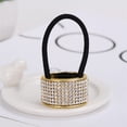 thumbnail image 5 of 4pcs Crystal Hair Ties Circle Cuff Hair Ring Sparkle Rhinestone Ponytail Holder for Women, 5 of 7