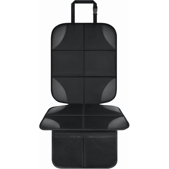 Car Seat Protector for Car Seat, Durable 600D Fabric Waterproof Car Seat Cover with Thick Pad Non-Slip Backing,No Imprints (Black 1pc)